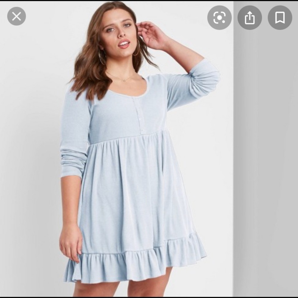 Target {long sleeve waffle knit babydoll dress}